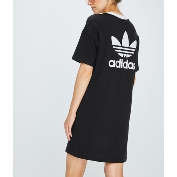 New Adidas Trefoil T-shirt Dress - Picture 3 of 7